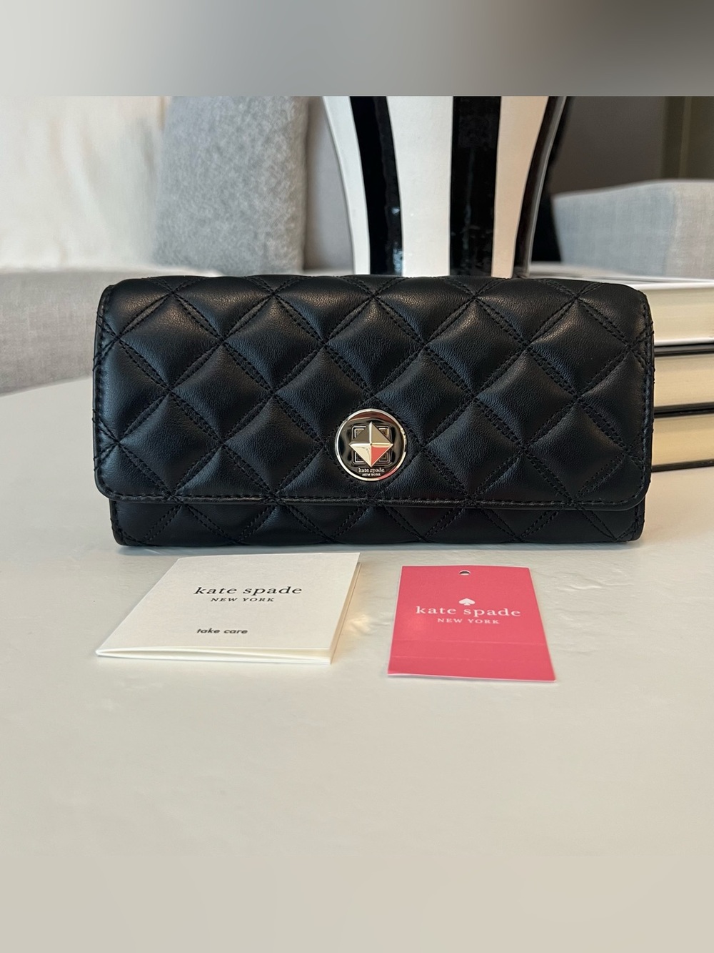 Kate Spade Natalia Large Flap
Turnlock Wallet In Black